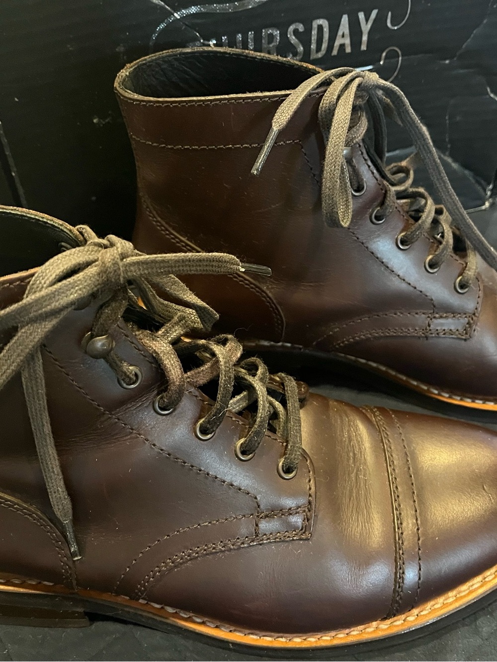 Thursday Boot Co. Captain Cap-Toe Boots - Dark Brown - Size 9.5 - EXCELLENT ! - Picture 2 of 14